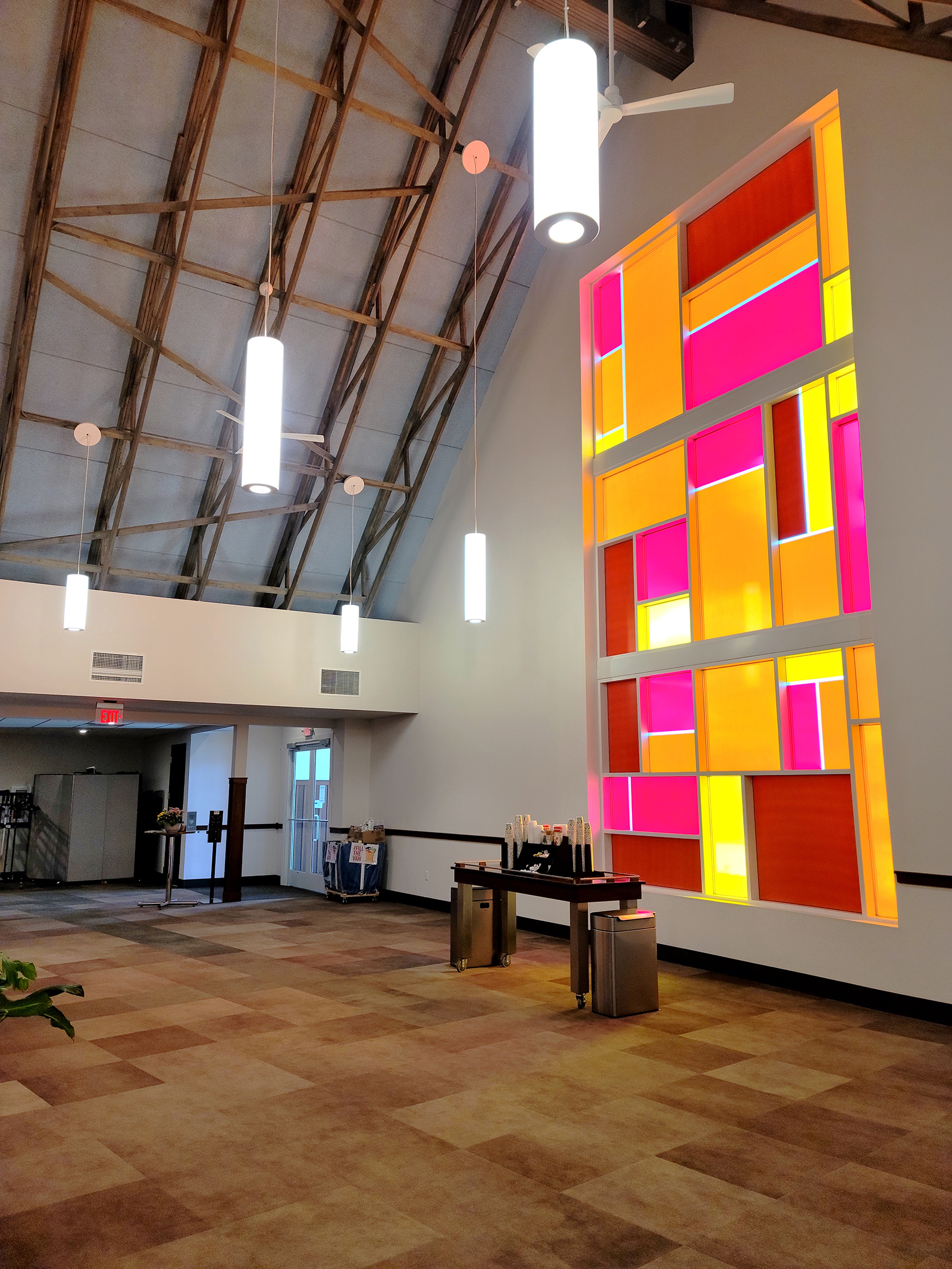 Cathedral Glass Interior at Door Creek Church