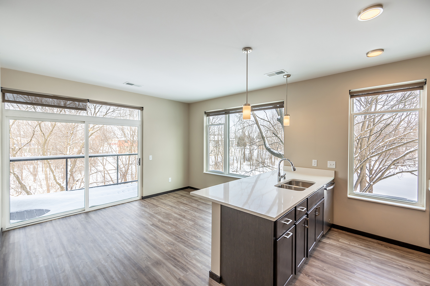 Apartment Living Area Deck View at Velocity Apartments