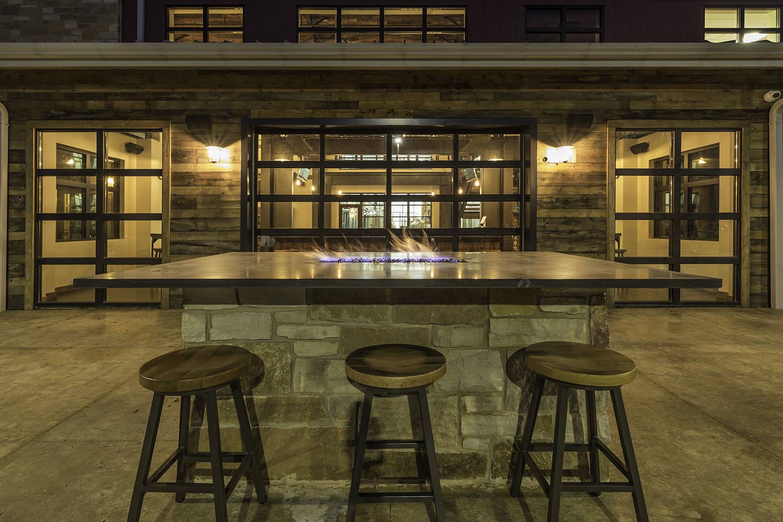 Fireplace and Storefront at Dancing Goat Distillery