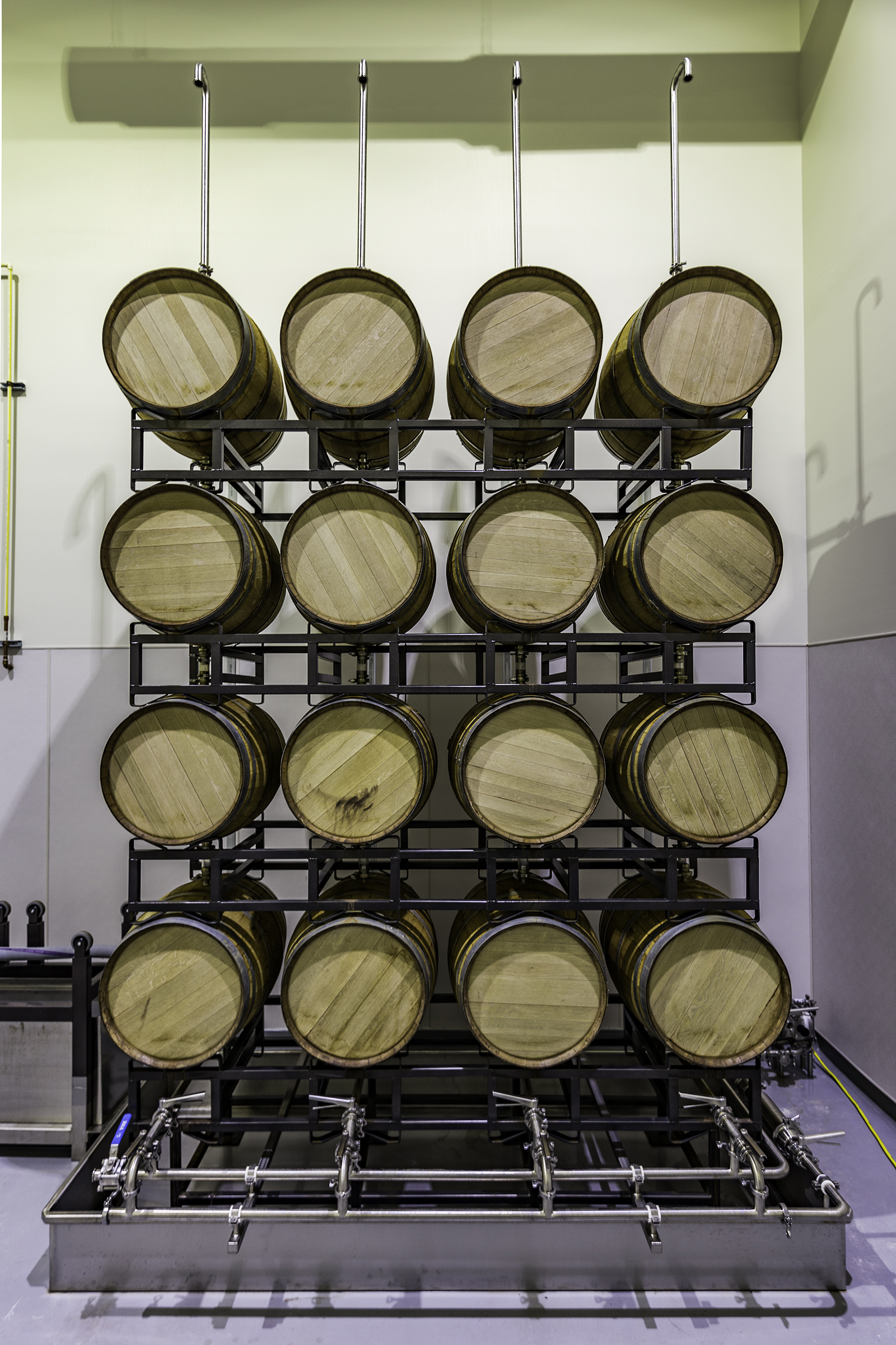 Stacked Beer Barrel Storage at Dancing Goat Distillery
