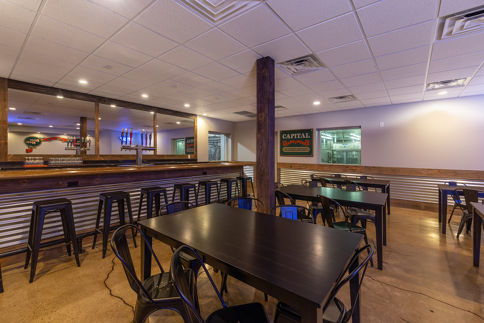 Seating at Capital Brewery