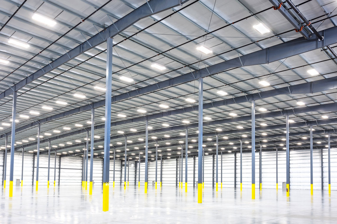 Interior of Metal Building at Vintage Parts