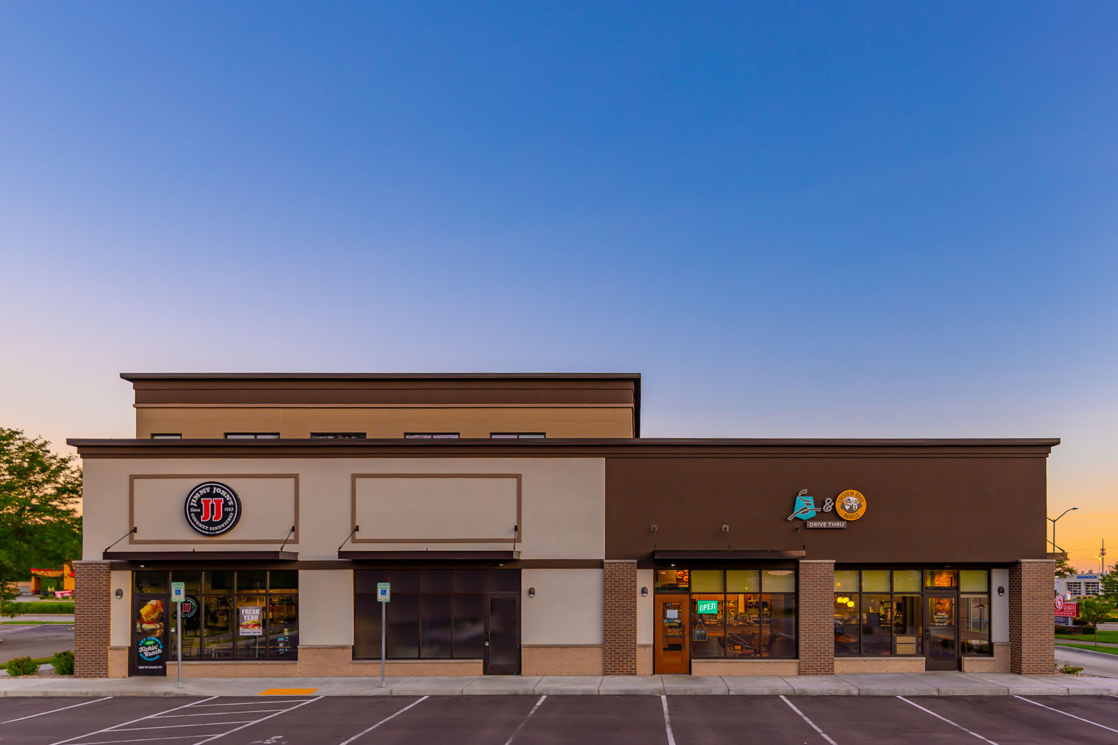 Exterior Entrances to Fitchburg Multi-Tenant Retail Building