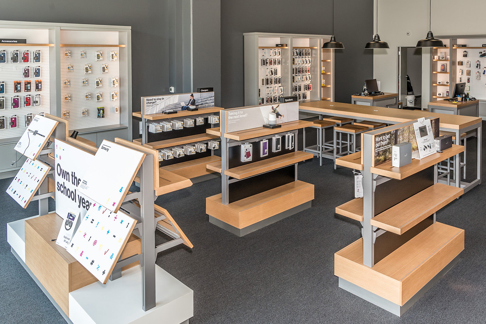 Display Shelves at Verizon Wireless in Madison, WI