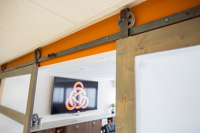 Barn Door Railing System at Integral Building Systems